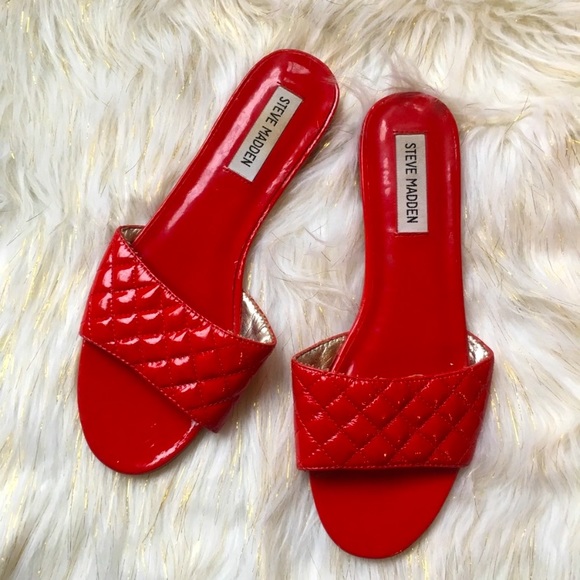 Steve Madden | Shoes | Red Tufted Slides Steve Madden | Poshmark